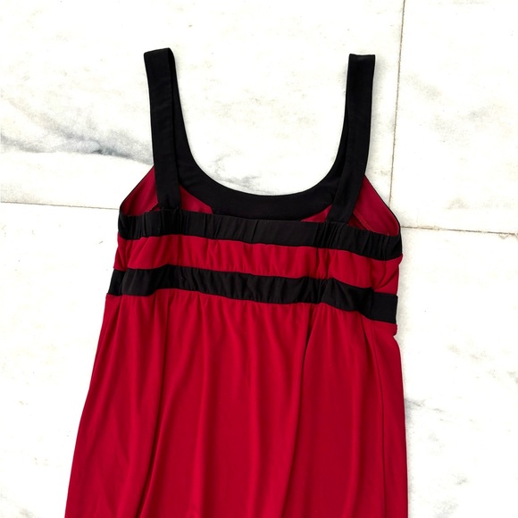 Vintage JFW Dress Red Black Thick Strap Pleated Vampire Gothic Y2K XL - Picture 6 of 8